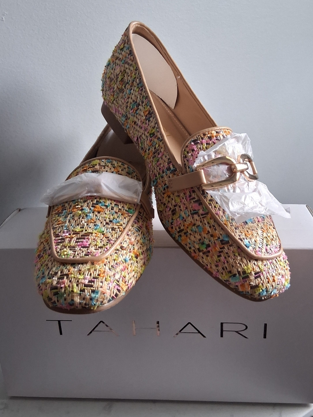 Tahari Flat Slip-On Pastel Multicolor Shoes 7.5